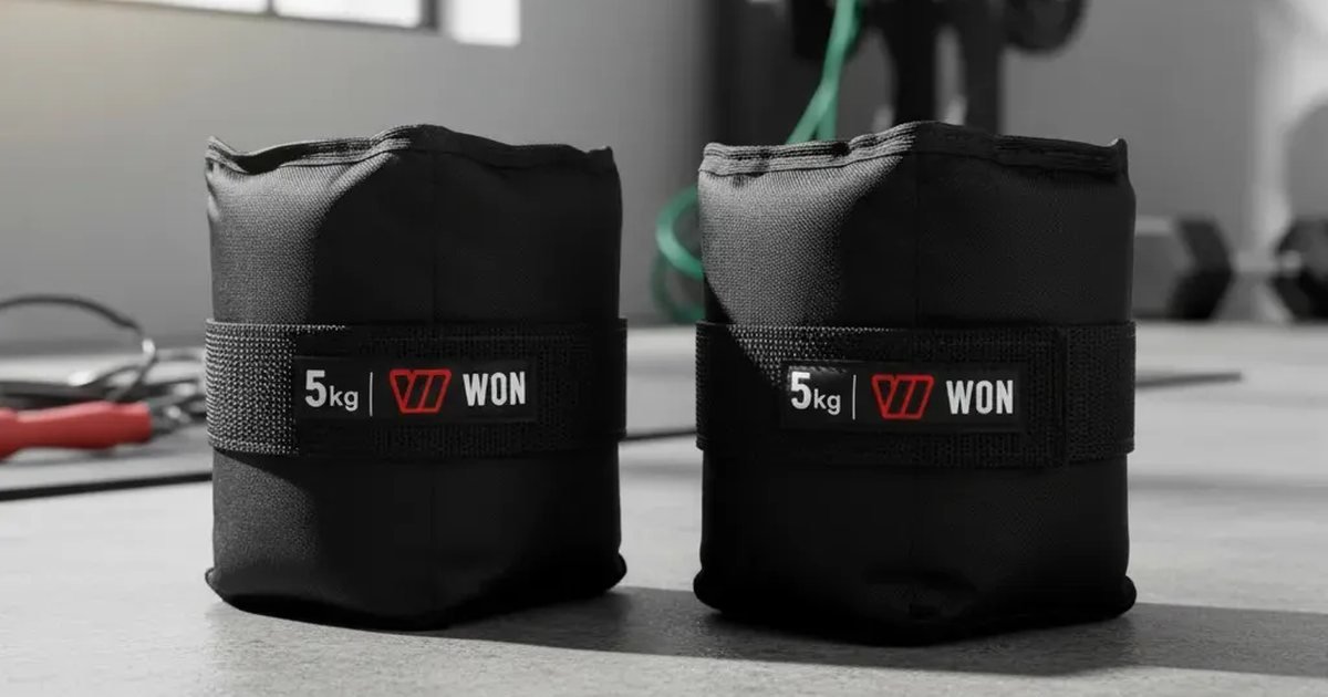 Par de caneleira de peso de 5 kg em ambiente de treino