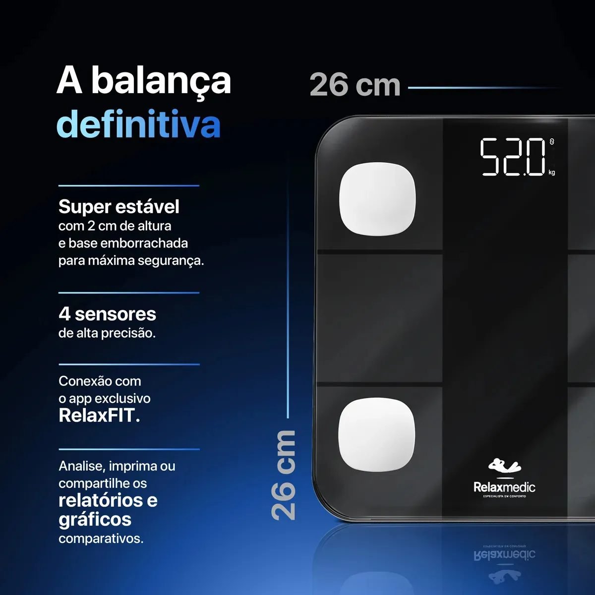Balança Relaxmedic — detalhes do aplicativo