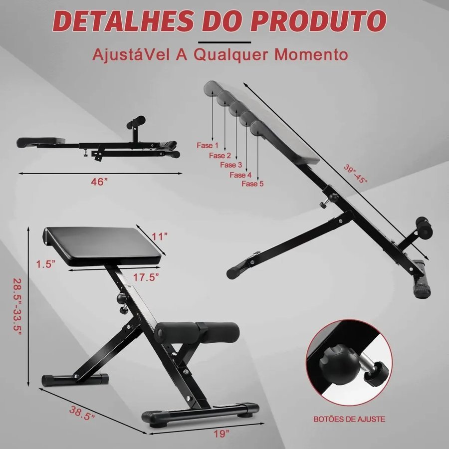Detalhes do banco romano Realsunny com 5 posições de ajuste