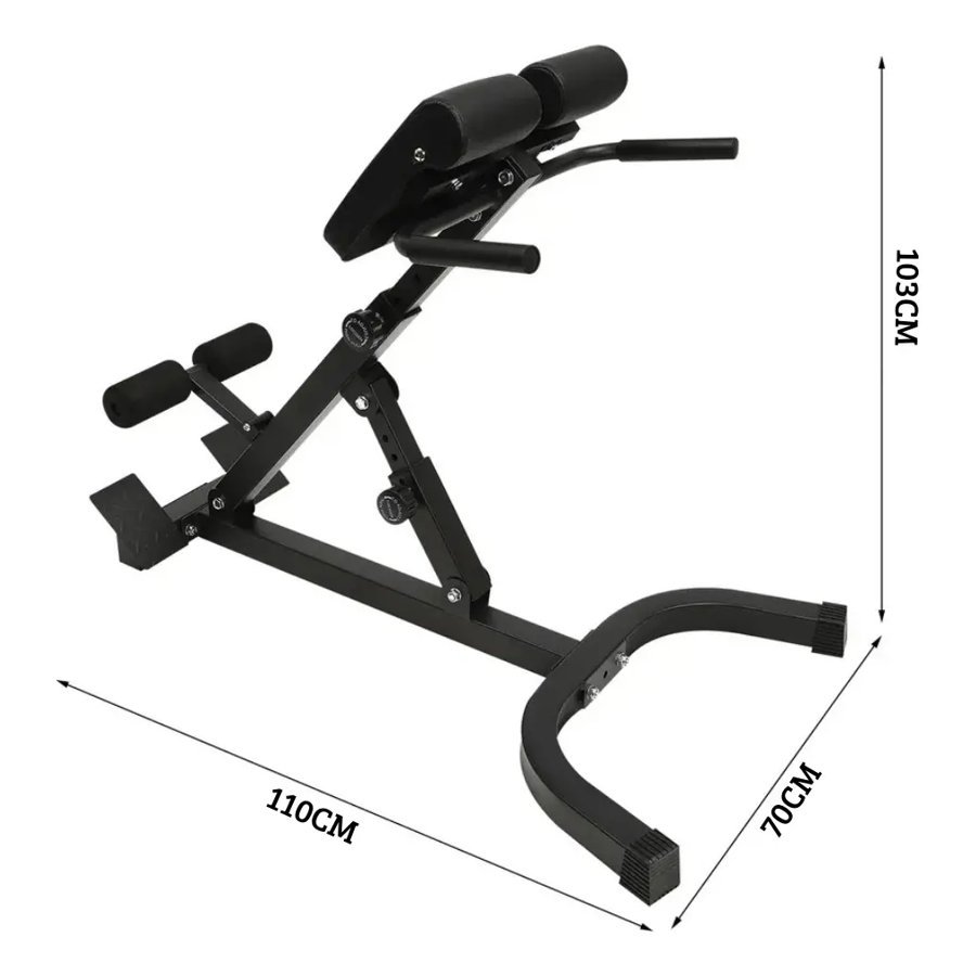 Banco romano Yangfit com as medidas de 110 x 70 x 103 cm