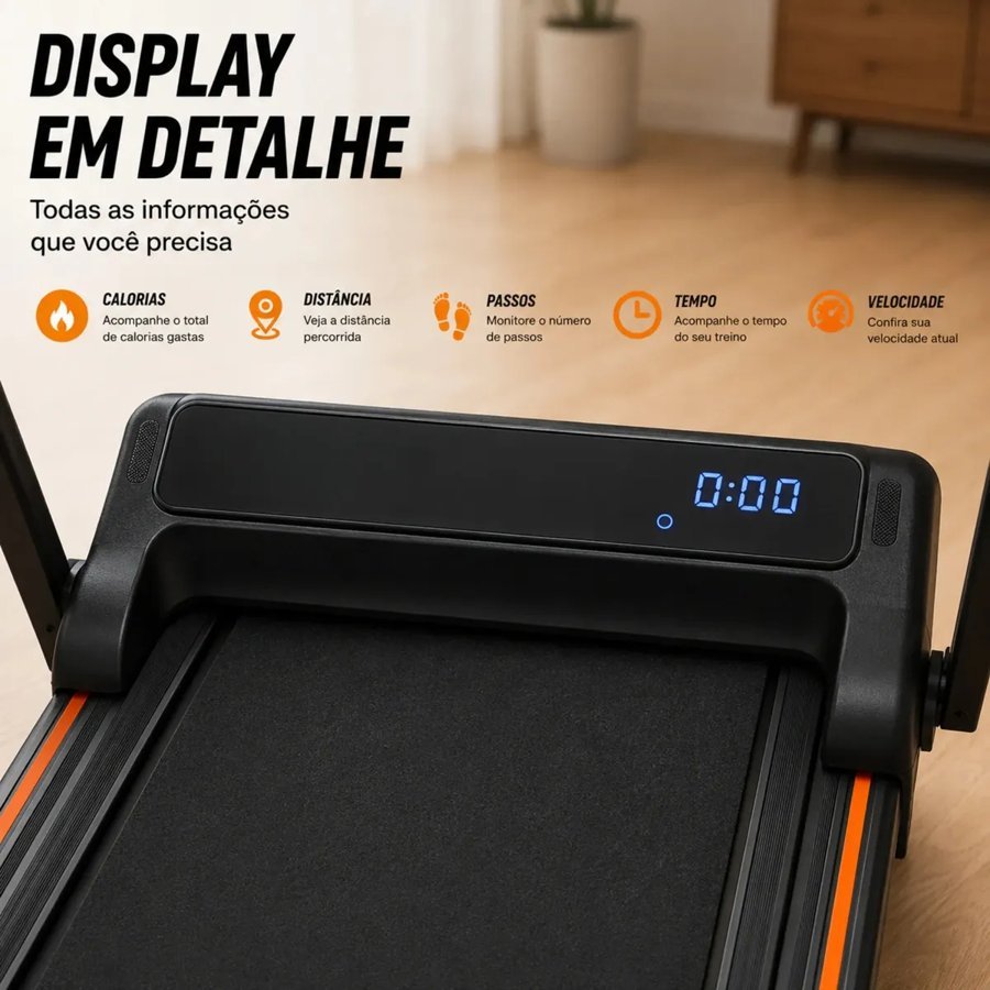 Painel LED da esteira Pratitudo em detalhe