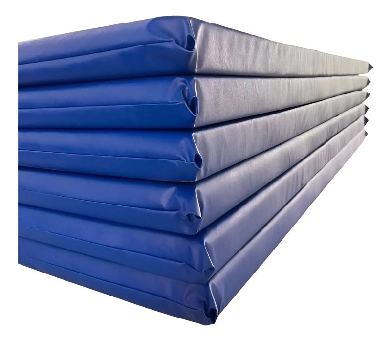 Colchonete de academia 120 x 60 x 4 cm azul empilhado