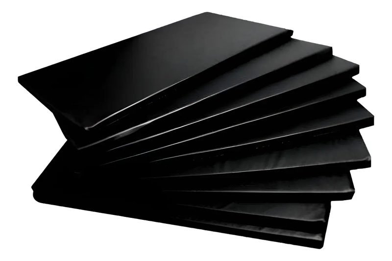 Colchonete de academia 90 x 40 x 3 cm preto empilhado