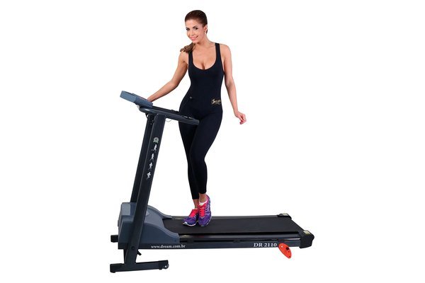 Esteira Dream Fitness DR2110 — vista lateral, uma das melhores esteiras elétricas
