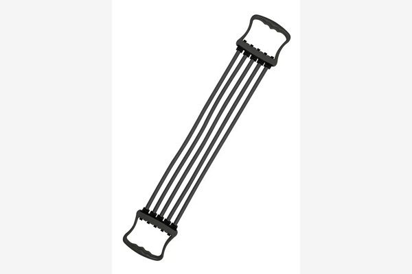 Extensor de peito Western esticado na vertical, em fundo branco