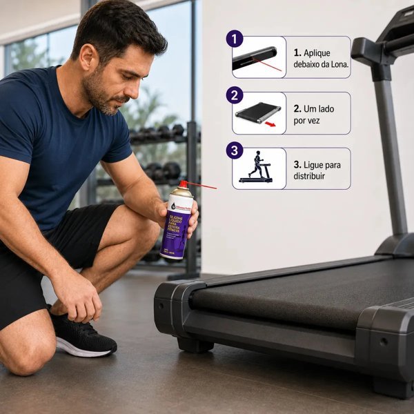 Aplicação do spray sob a lona