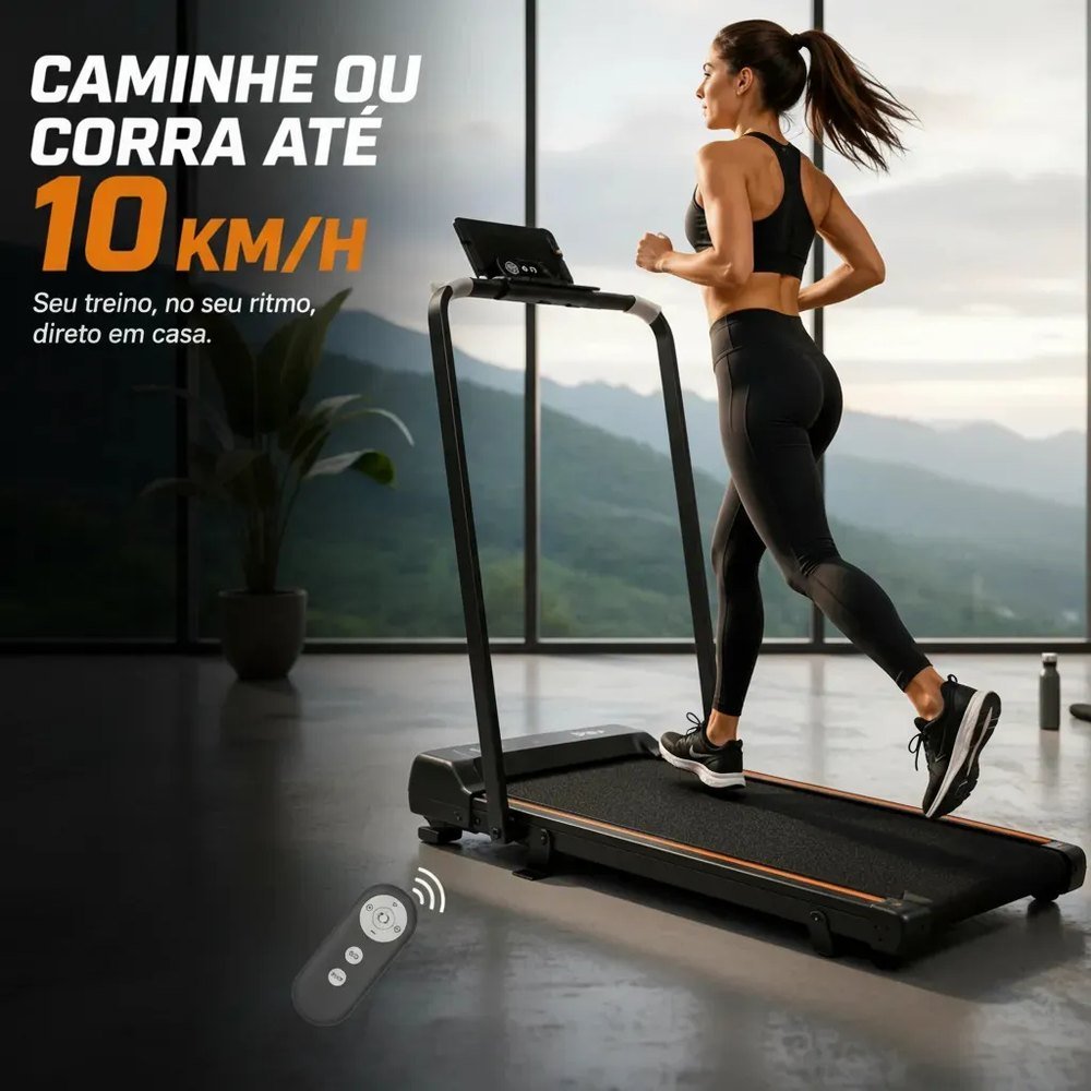 Esteira Dobrável 100kg Controle Remoto Bivolt