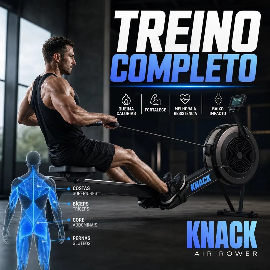 Treino completo no remo indoor de ar KNACK