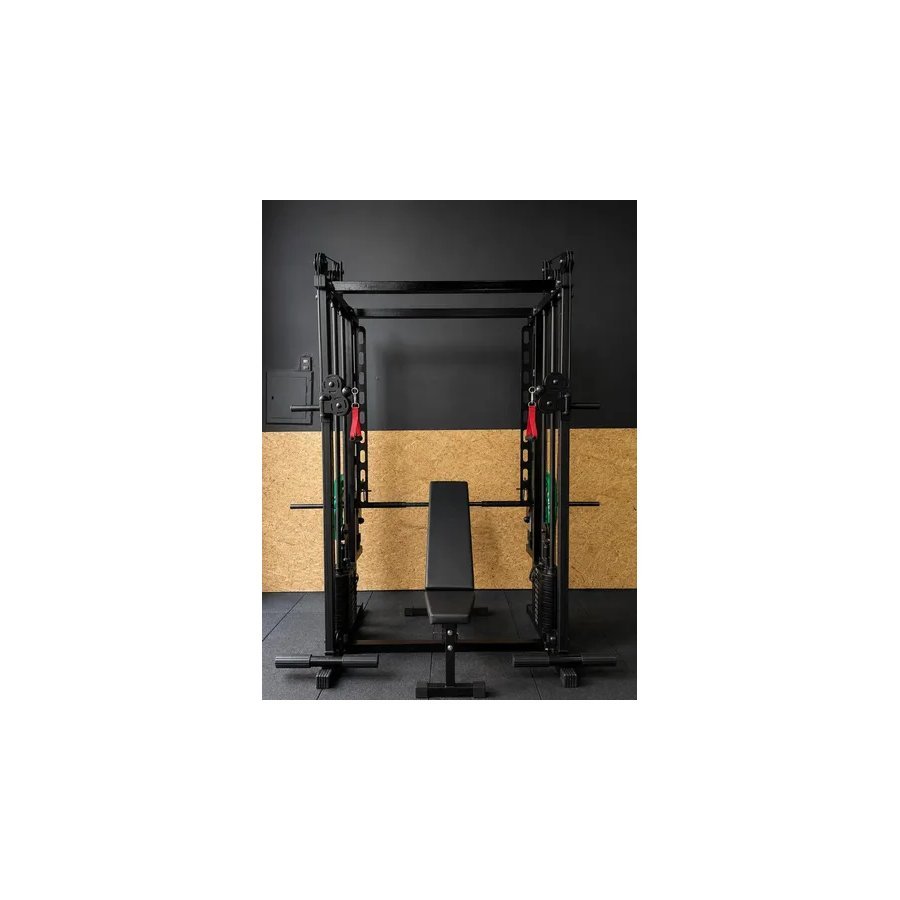 Cross Smith Bronco Fitness com banco em ambiente de treino