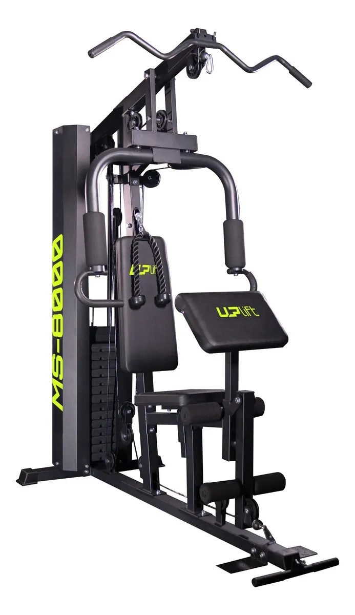 Estação de musculação Uplift 80 kg preta com banco Scott